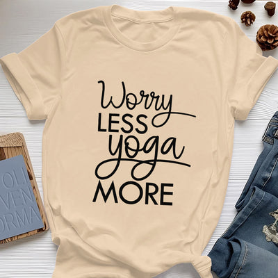 Olivenorma Yoga-T-Shirt mit dem Aufdruck „Worry Less, Yoga More“ - Gelb - 2XL - image 10