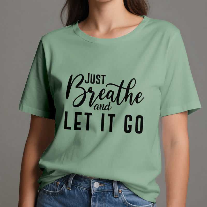 Olivenorma "JUST BREATHE AND LET IT GO" Spirituelles T-Shirt - image 19