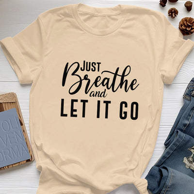 Olivenorma "JUST BREATHE AND LET IT GO" Spirituelles T-Shirt - Gelb - 2XL - image 12