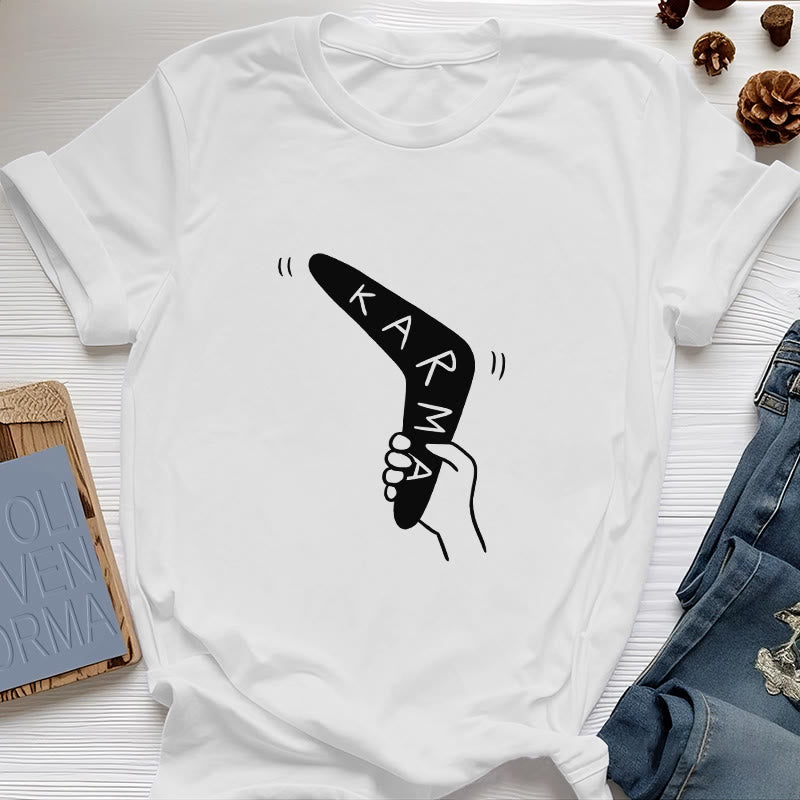 Olivenorma "KARMA" Lustiges Yoga-Workout-Fitness-T-Shirt - Weiß - 2XL - image 1