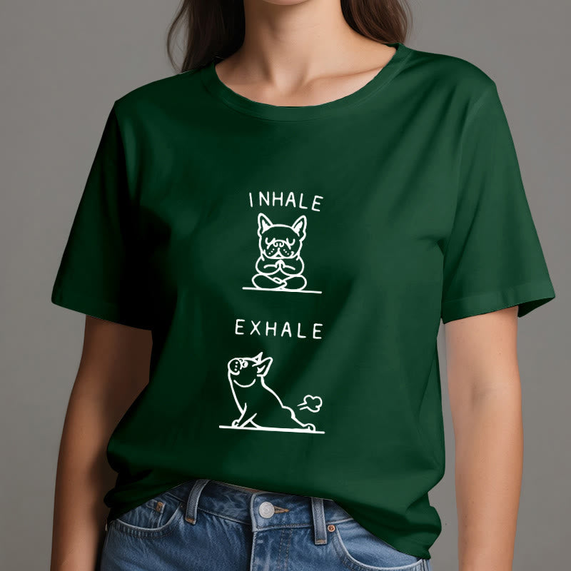 Olivenorma Bulldog "INHALE & EXHALE" Lustiges spirituelles T-Shirt - image 21