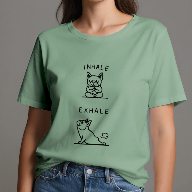 Olivenorma Bulldog "INHALE & EXHALE" Lustiges spirituelles T-Shirt - image 19