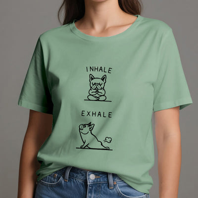 Olivenorma Bulldog "INHALE & EXHALE" Lustiges spirituelles T-Shirt - image 19