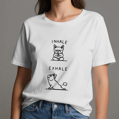 Olivenorma Bulldog "INHALE & EXHALE" Lustiges spirituelles T-Shirt - image 2