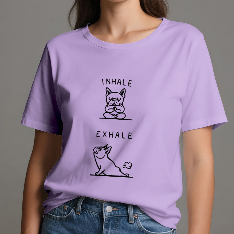 Olivenorma Bulldog "INHALE & EXHALE" Lustiges spirituelles T-Shirt - image 17