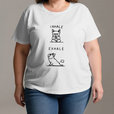 Olivenorma Bulldog "INHALE & EXHALE" Lustiges spirituelles T-Shirt - image 3