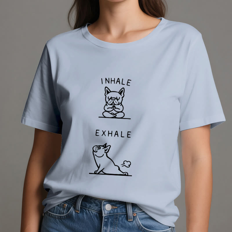 Olivenorma Bulldog "INHALE & EXHALE" Lustiges spirituelles T-Shirt - image 13