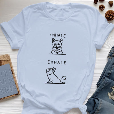 Olivenorma Bulldog "INHALE & EXHALE" Lustiges spirituelles T-Shirt - Blau - 2XL - image 12