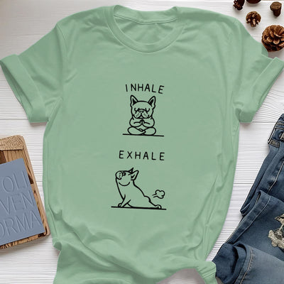 Olivenorma Bulldog "INHALE & EXHALE" Lustiges spirituelles T-Shirt - Hellgrün - 2XL - image 18