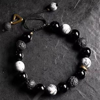 Olivenorma „Dreamlike Night“ Lavastein verstellbares geflochtenes Armband - image 3