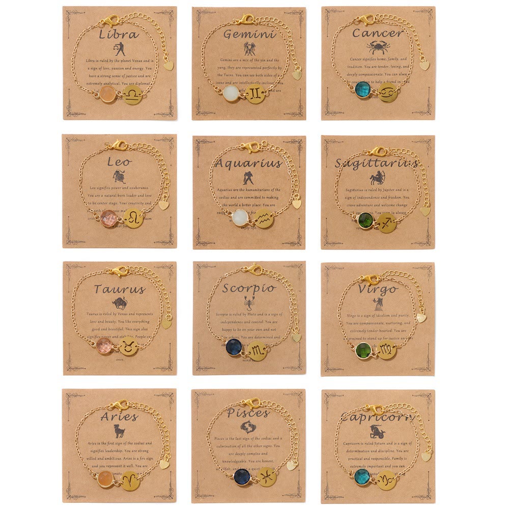 Olivenorma Verstellbares Armband mit 12 Sternbildern und Geburtssteinen - image 16
