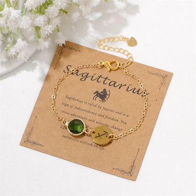 Olivenorma Verstellbares Armband mit 12 Sternbildern und Geburtssteinen - Schütze - image 1