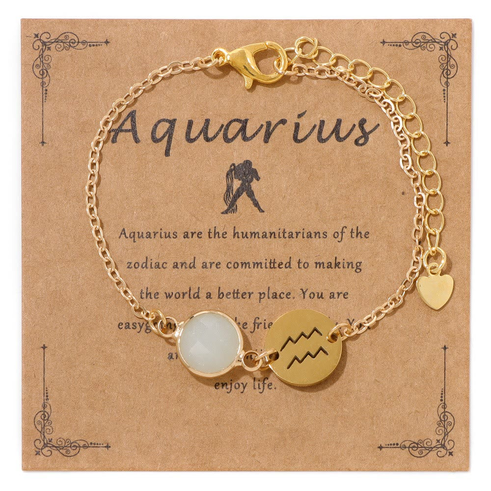 Olivenorma Verstellbares Armband mit 12 Sternbildern und Geburtssteinen - Wassermann - image 6