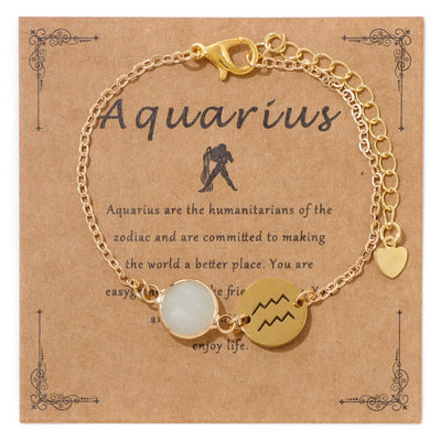 Olivenorma Verstellbares Armband mit 12 Sternbildern und Geburtssteinen - Wassermann - image 6