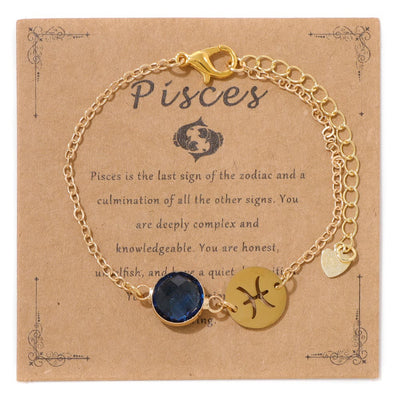 Olivenorma Verstellbares Armband mit 12 Sternbildern und Geburtssteinen - Fische - image 7