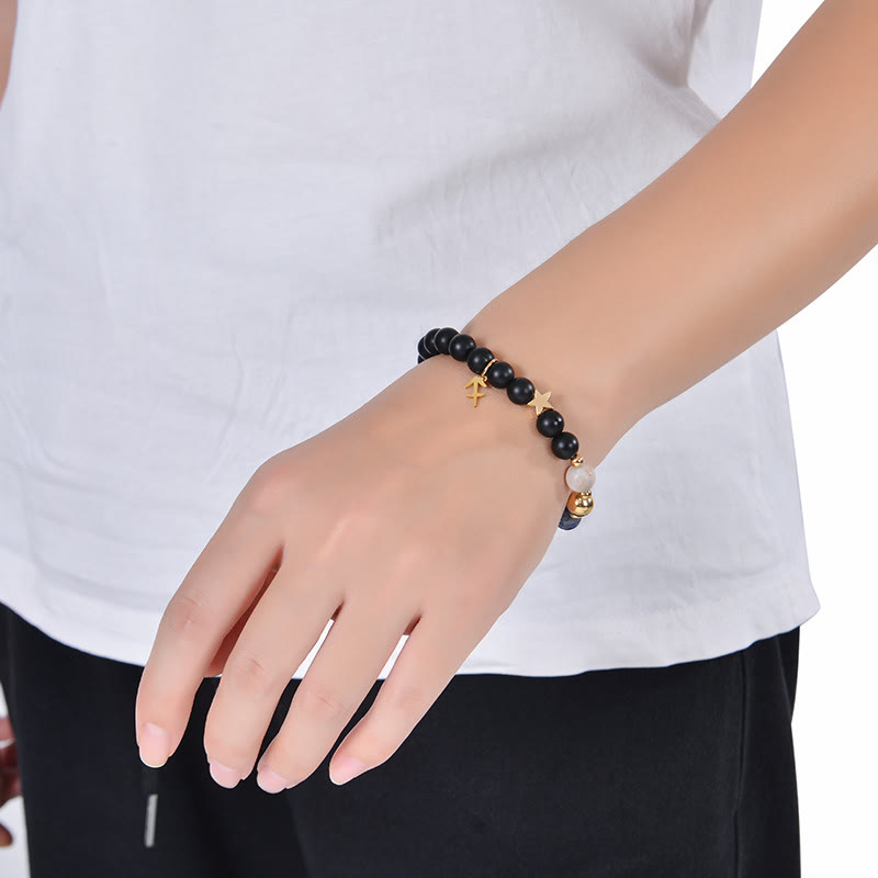 Olivenorma Edelsteinarmband mit zwölf Sternbildern und acht Planeten - image 3