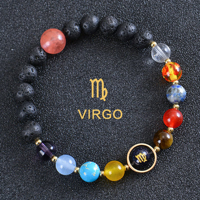 Olivenorma Acht Planeten Sternzeichen Lavastein Armband - Jungfrau - image 16
