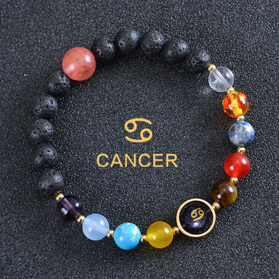Olivenorma Acht Planeten Sternzeichen Lavastein Armband - Krebs - image 14
