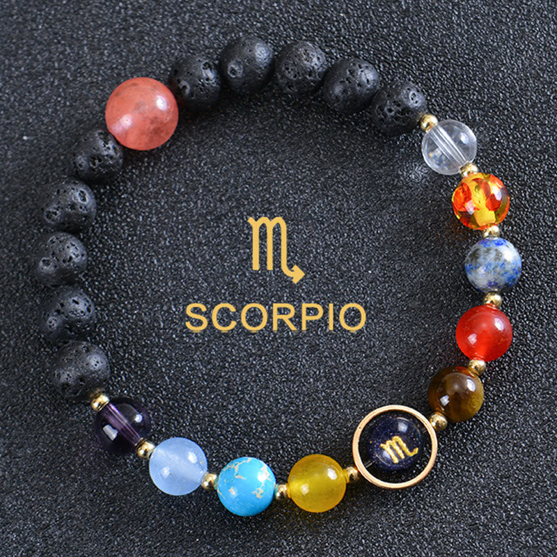 Olivenorma Acht Planeten Sternzeichen Lavastein Armband - Skorpion - image 6