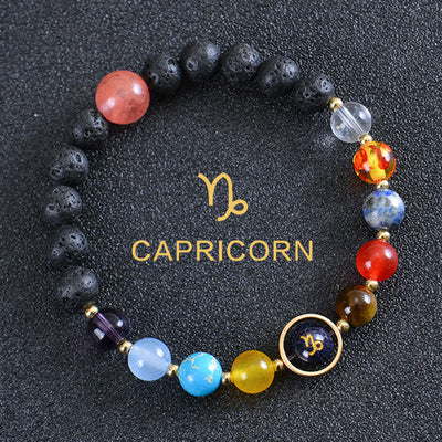 Olivenorma Acht Planeten Sternzeichen Lavastein Armband - Steinbock - image 8