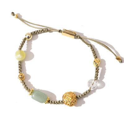 Olivenorma Heilstein Verstellbares geflochtenes Armband - Grüner Aventurin + Citrin + klarer Kristall - image 8