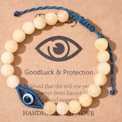 Olivenorma Böser Blick, Glücks- und Schutzkristall-Armband, geflochten - Oranger Selenitkristall - image 4