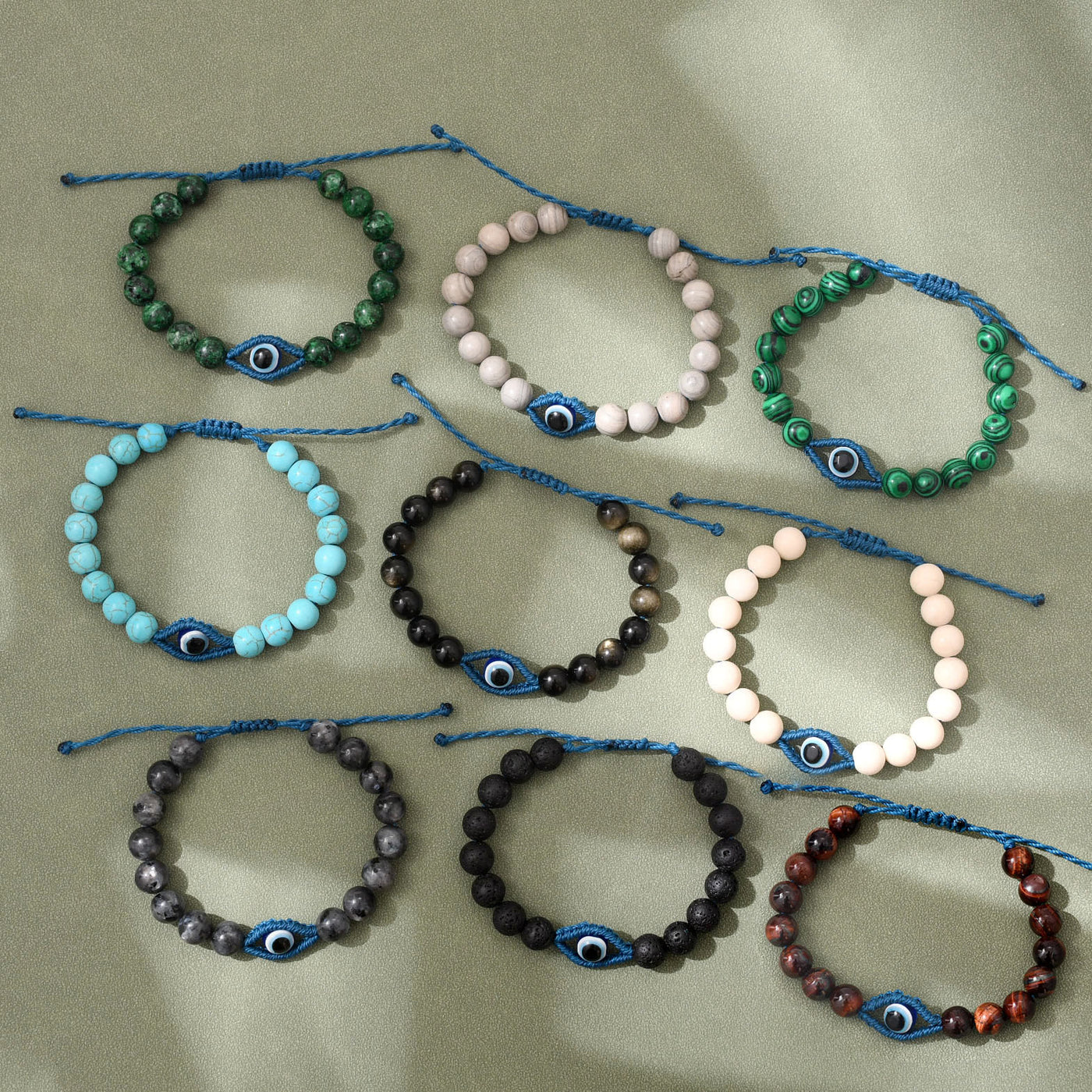 Olivenorma Böser Blick, Glücks- und Schutzkristall-Armband, geflochten - image 20