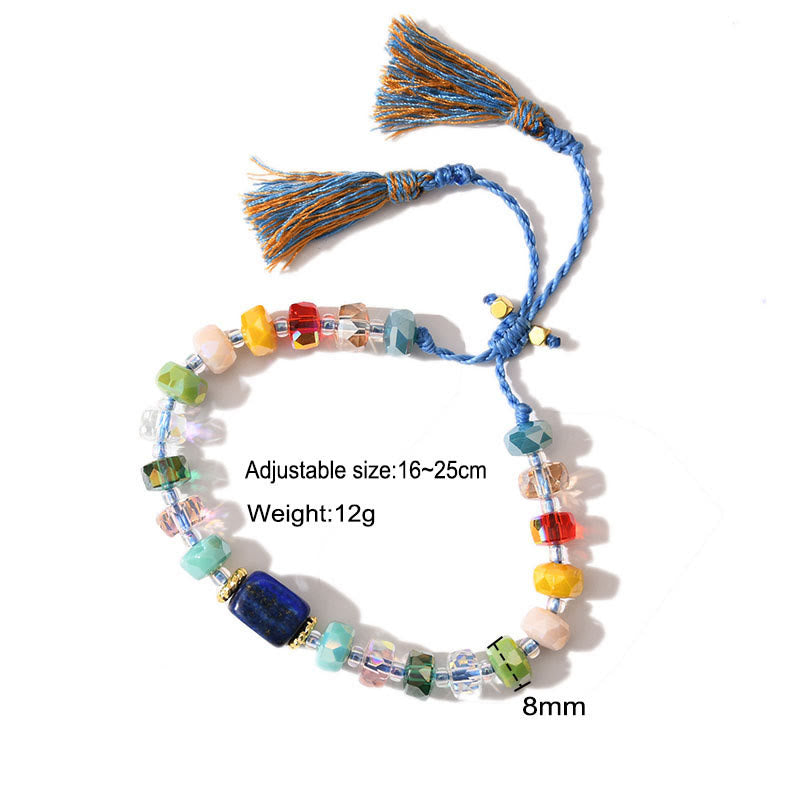 Olivenorma Glitzer Boho Stil Quaste Edelstein geflochtenes Armband - image 5