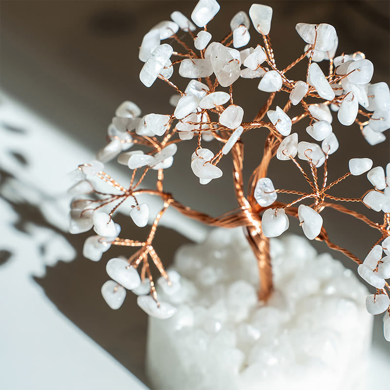Olivenorma Natürlicher weißer Chalcedon Reiki-Kristall Bonsai Feng Shui Baum - image 4