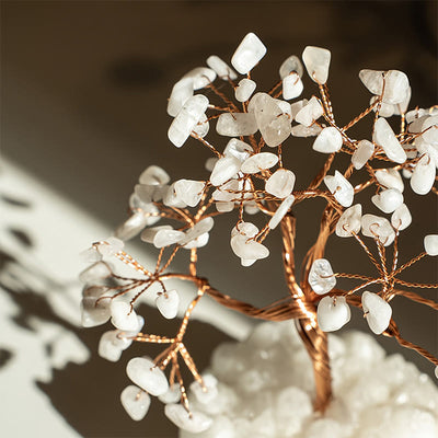 Olivenorma Natürlicher weißer Chalcedon Reiki-Kristall Bonsai Feng Shui Baum - image 3