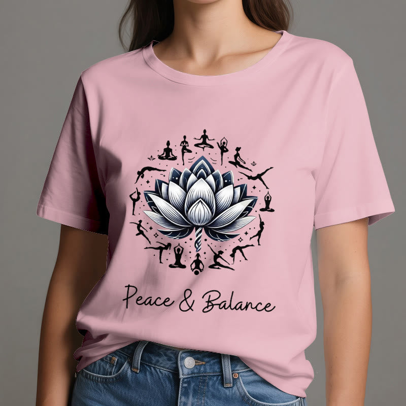 Olivenorma "PEACE & BALANCE" Lotus Yoga Tee Baumwoll-T-Shirt - image 15