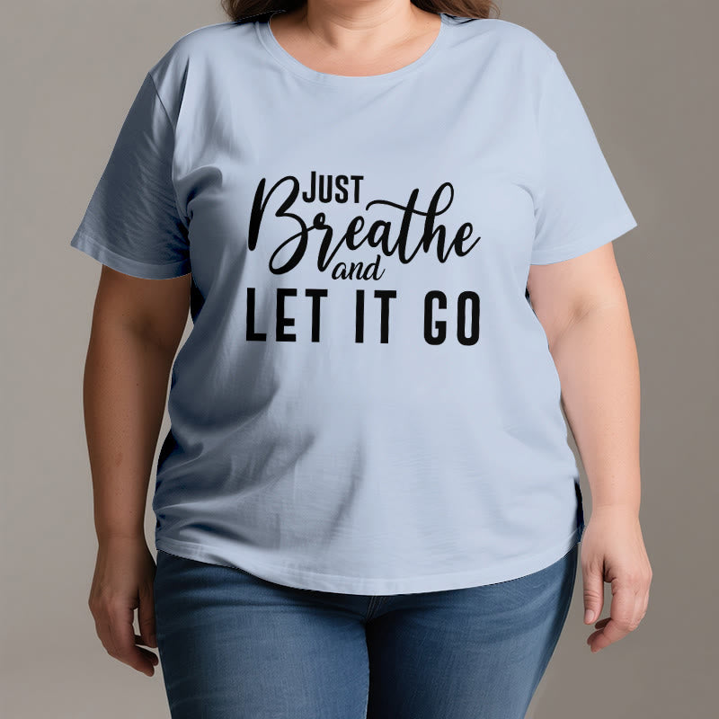Olivenorma "JUST BREATHE AND LET IT GO" Spirituelles T-Shirt - image 3