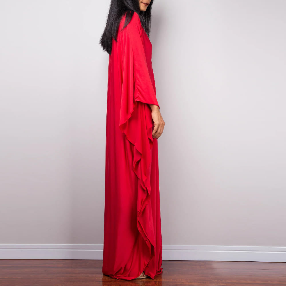 Olivenorma Strand-Sonnenschutzhemd, gewebtes Design, Kaftan-Kleid
