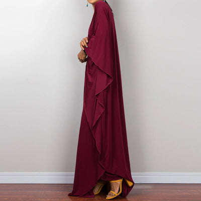 Olivenorma Strand-Sonnenschutzhemd, gewebtes Design, Kaftan-Kleid