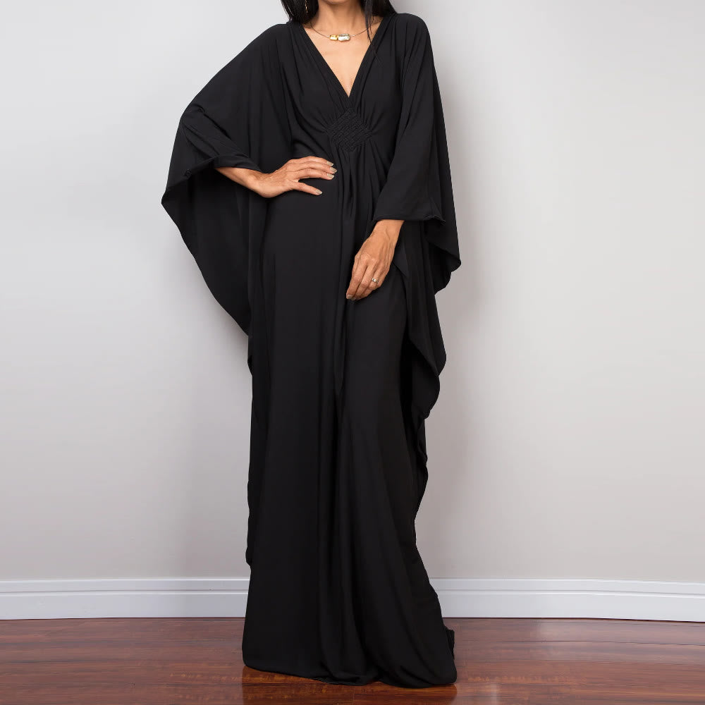 Olivenorma Strand-Sonnenschutzhemd, gewebtes Design, Kaftan-Kleid