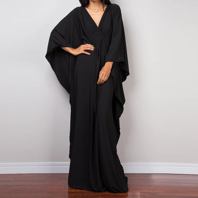 Olivenorma Strand-Sonnenschutzhemd, gewebtes Design, Kaftan-Kleid