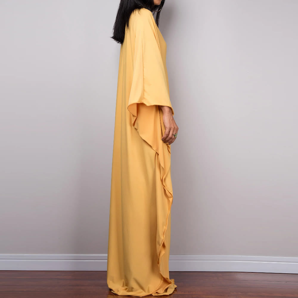 Olivenorma Strand-Sonnenschutzhemd, gewebtes Design, Kaftan-Kleid