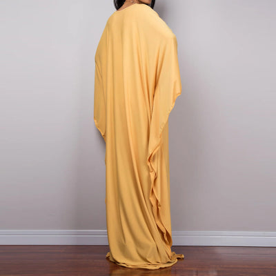 Olivenorma Strand-Sonnenschutzhemd, gewebtes Design, Kaftan-Kleid