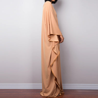 Olivenorma Strand-Sonnenschutzhemd, gewebtes Design, Kaftan-Kleid