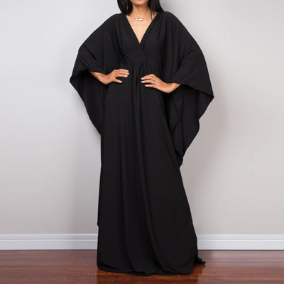 Olivenorma Strand-Sonnenschutzhemd, gewebtes Design, Kaftan-Kleid