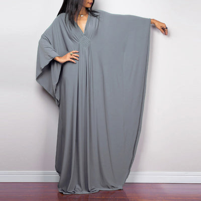 Olivenorma Strand-Sonnenschutzhemd, gewebtes Design, Kaftan-Kleid
