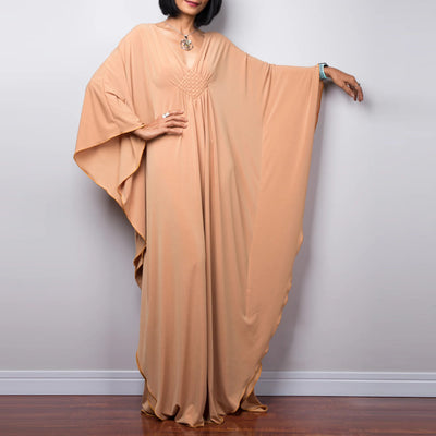 Olivenorma Strand-Sonnenschutzhemd, gewebtes Design, Kaftan-Kleid