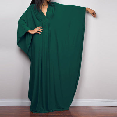 Olivenorma Strand-Sonnenschutzhemd, gewebtes Design, Kaftan-Kleid