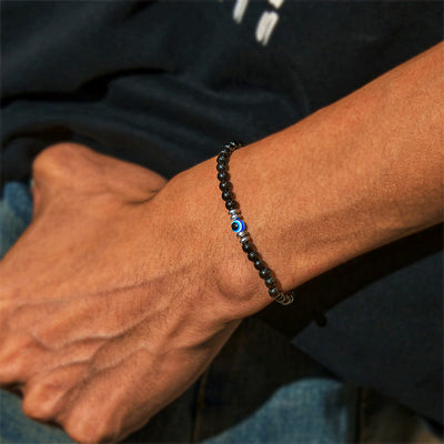 Olivenorma „Geschützte Seele“ Obsidian-Armband mit bösem Blick