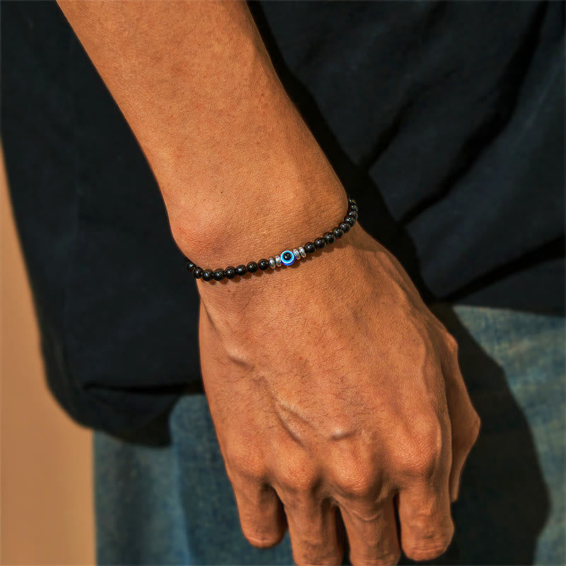 Olivenorma „Geschützte Seele“ Obsidian-Armband mit bösem Blick