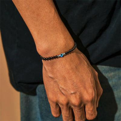 Olivenorma „Geschützte Seele“ Obsidian-Armband mit bösem Blick
