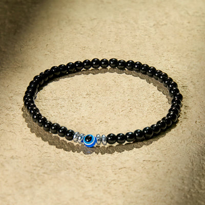 Olivenorma „Geschützte Seele“ Obsidian-Armband mit bösem Blick