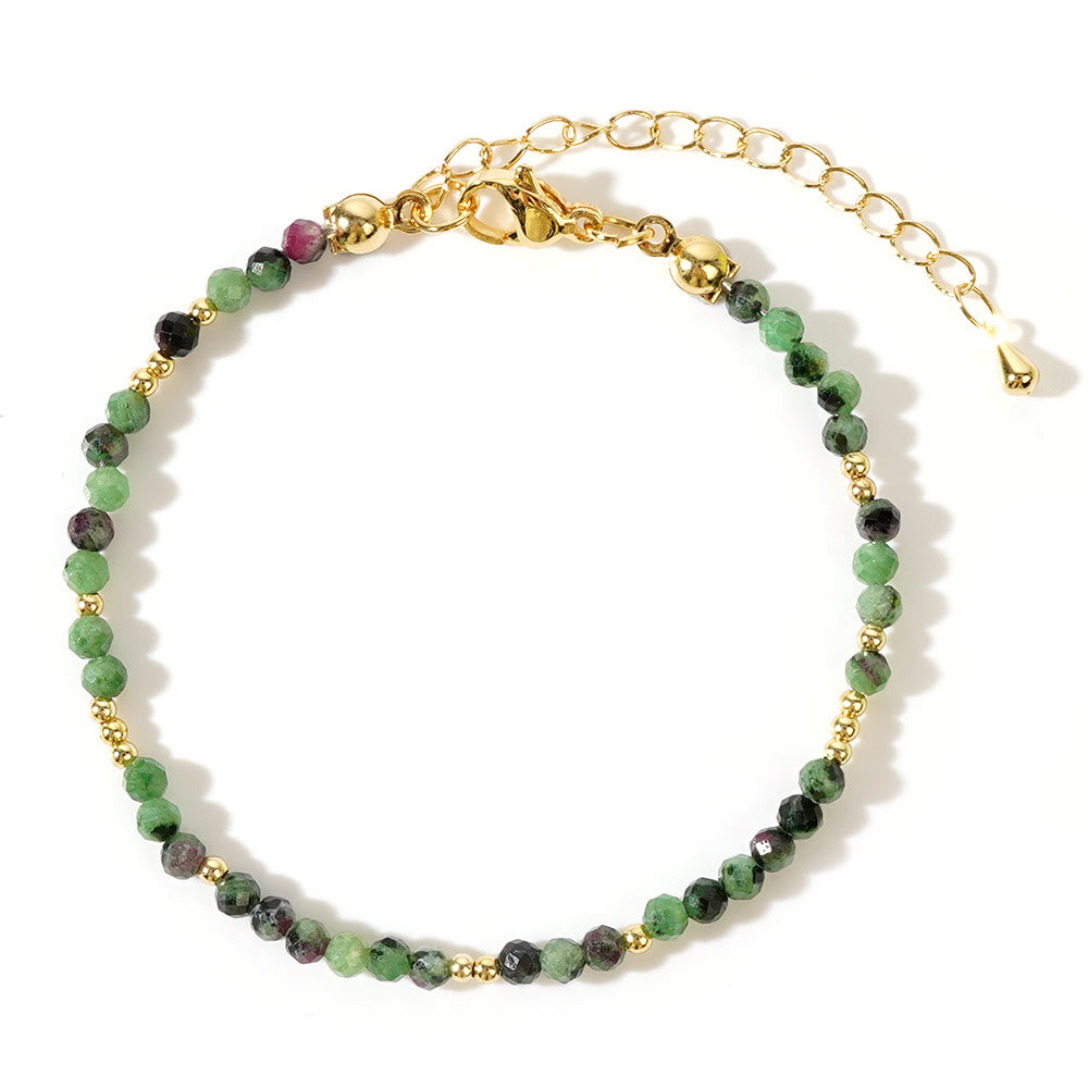 Olivenorma Mini-Facted Beads Natur-Edelstein Verstellbares Armband - image 7
