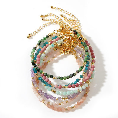 Olivenorma Mini-Facted Beads Natur-Edelstein Verstellbares Armband - image 25