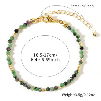 Olivenorma Mini-Facted Beads Natur-Edelstein Verstellbares Armband - image 8